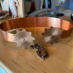 Rare! Vintage copper belt with chain